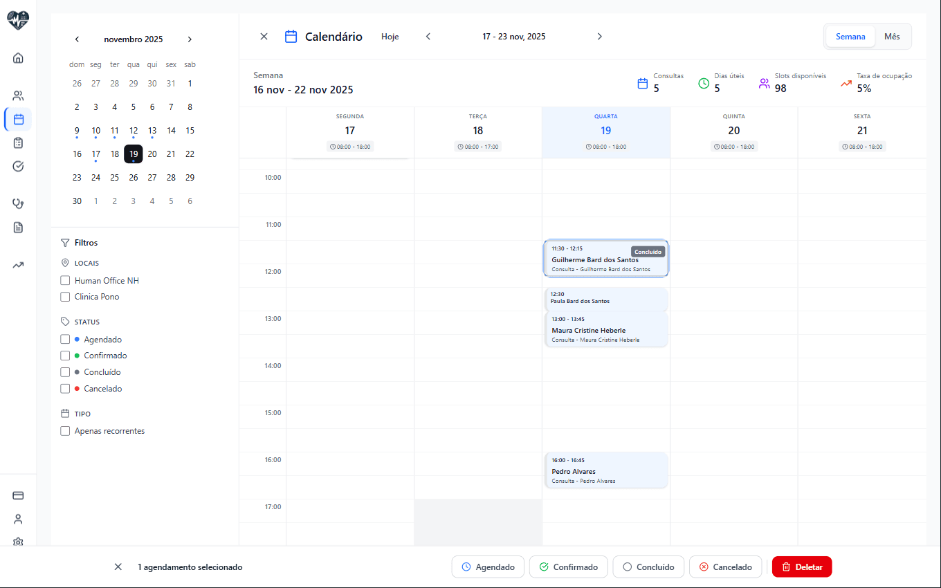 Agenda multi-local Human Doctor